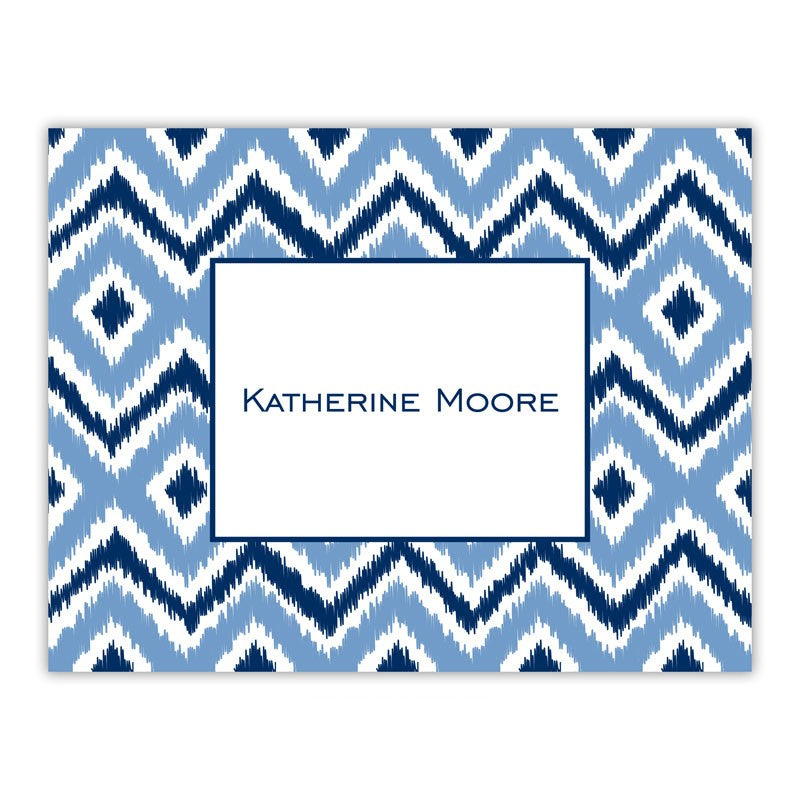 boatman geller ikat blue foldover notes