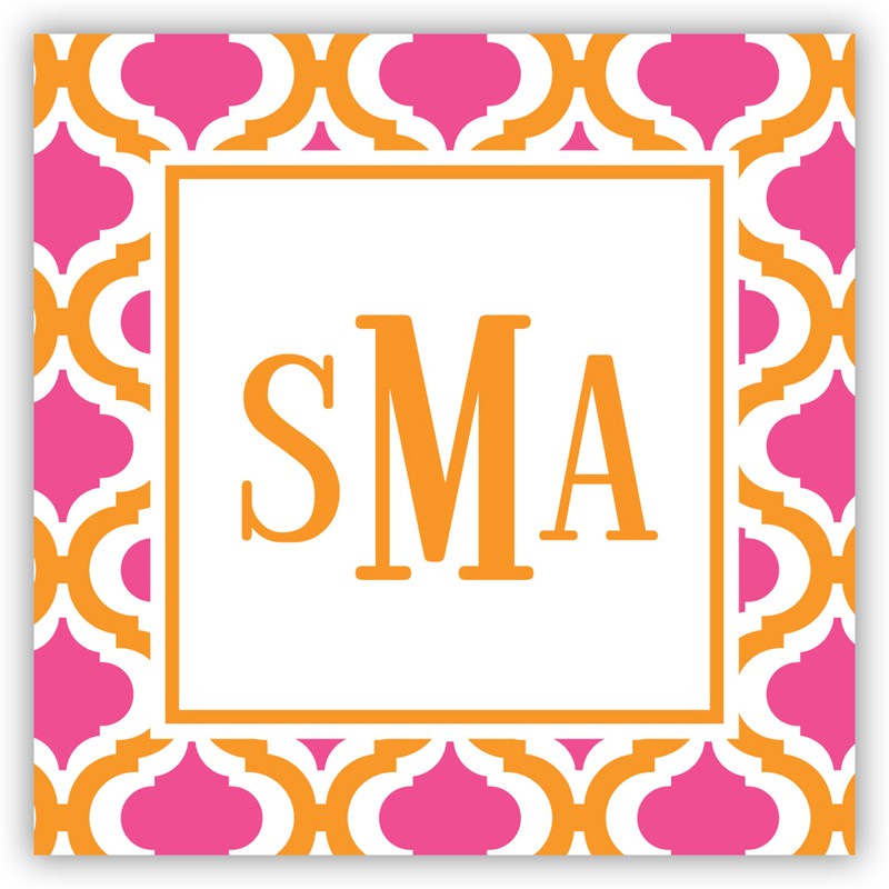 boatman geller kate tangerine & raspberry square sticker