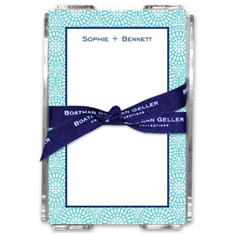 boatman geller bursts teal note sheets in acrylic note sheets