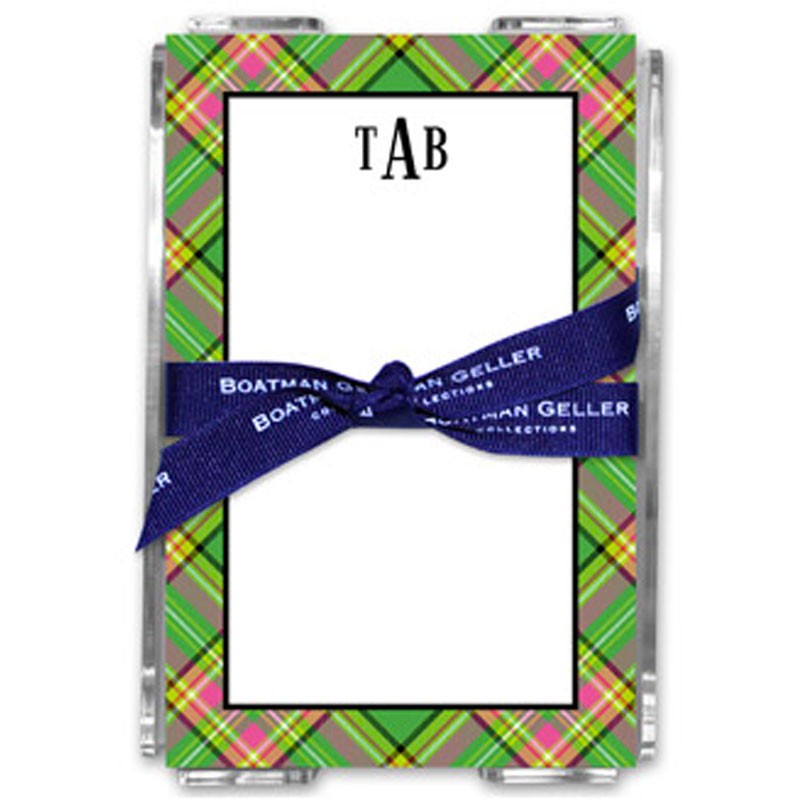 boatman geller preppy plaid acrylic note sheets