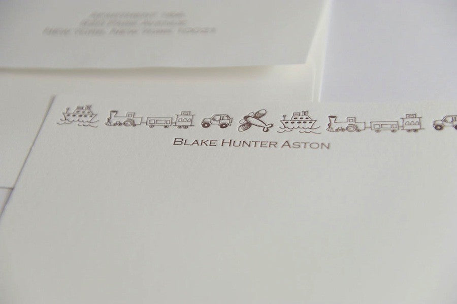 planes trains kids stationery