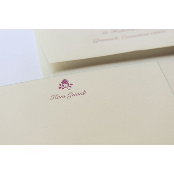 single rose note cards