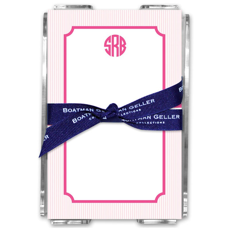 boatman geller seersucker band pink & green acrylic note sheets