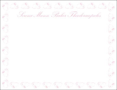 bunny border children's stationary