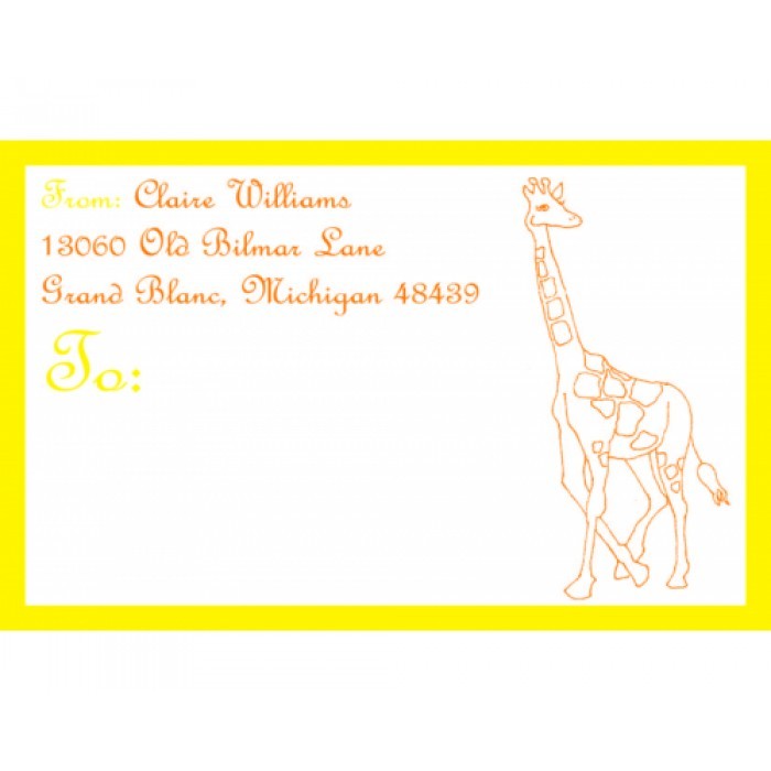 giraffe mailing stickers