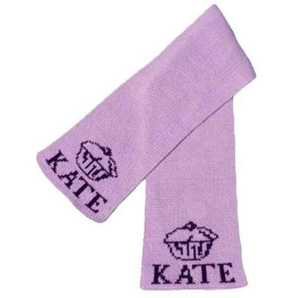 personalized scarf with name and cupcake