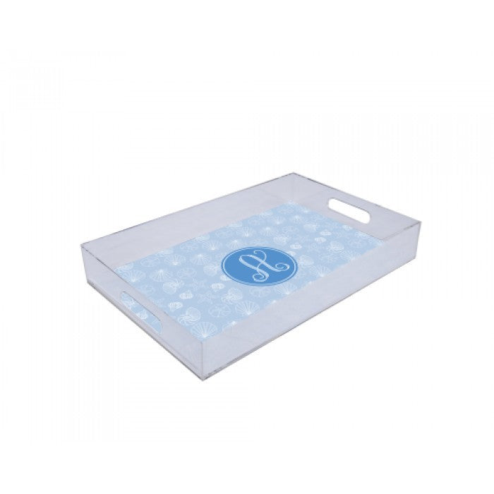 santorini shells lucite tray