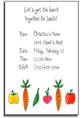 personalized invitations  veggie garden