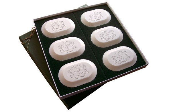 monogrammed luxury soap boxed set (set of 6)