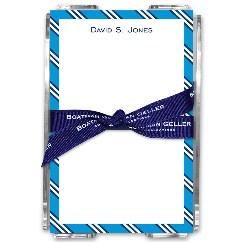 boatman geller repp tie blue & navy acrylic note sheets
