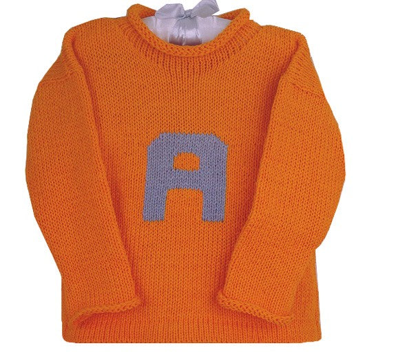 personalized knit letter sweater (custom colors available)