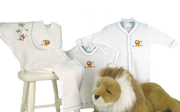 safari premium embroidered layette set by gordonsbury