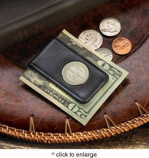 personalized leather magnetic money clip