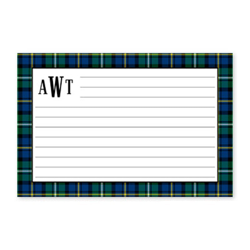 boatman geller black watch plaid recipe box