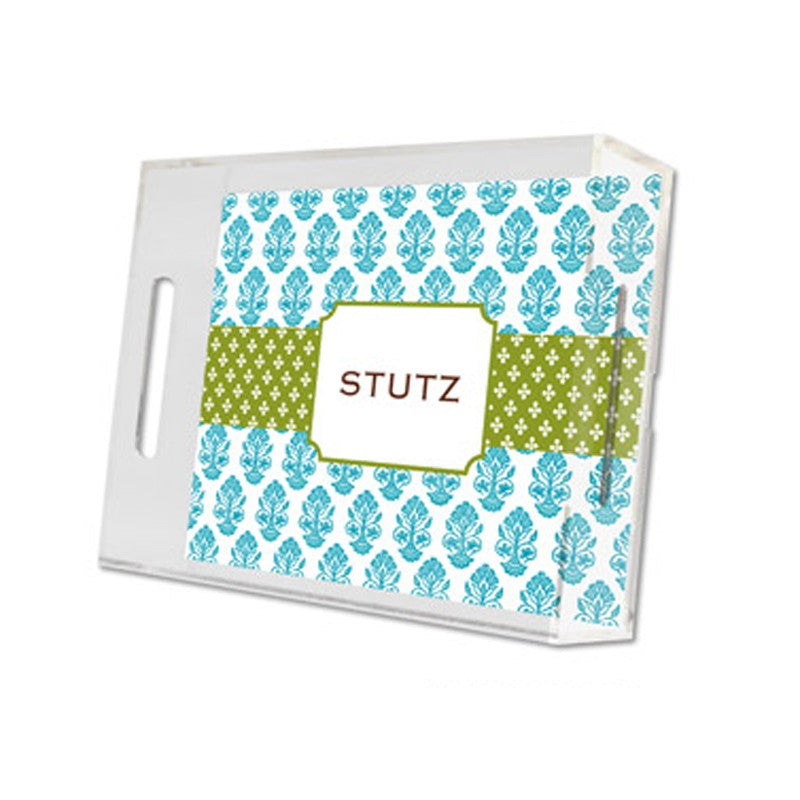 beti teal lucite tray - small