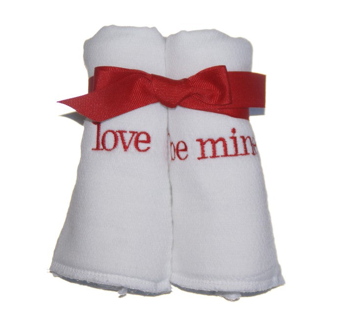 valentine's burp cloth set