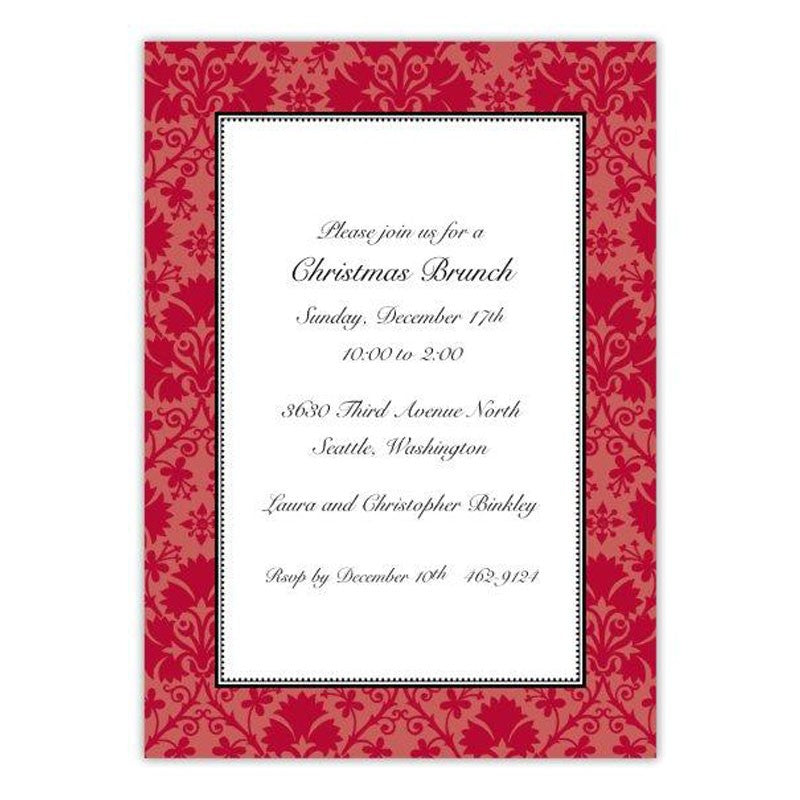 boatman geller damask red flat notecard