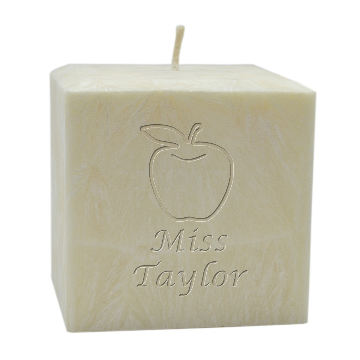 personalized teacher palm wax candle - 4 inch