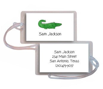 personalized luggage tags  green gator tag