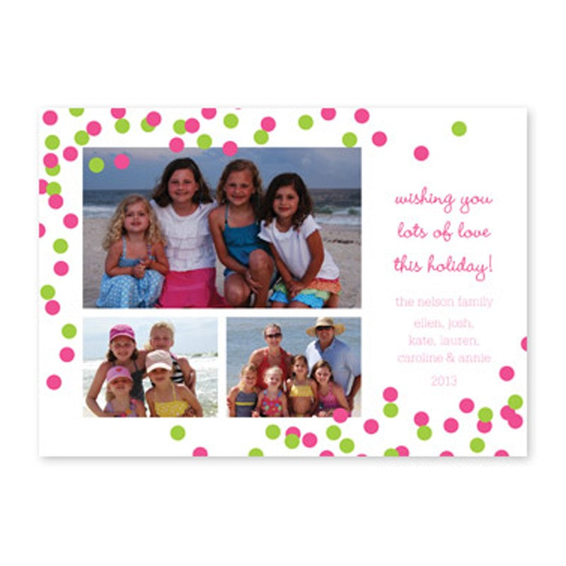boatman geller confetti pink & green photocard