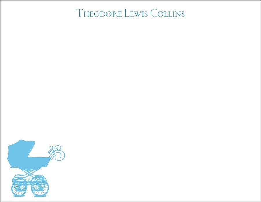 blue baby buggy children's stationary