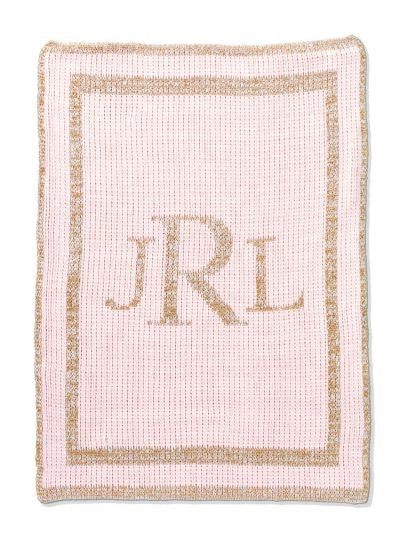 classic metallic monogram blanket