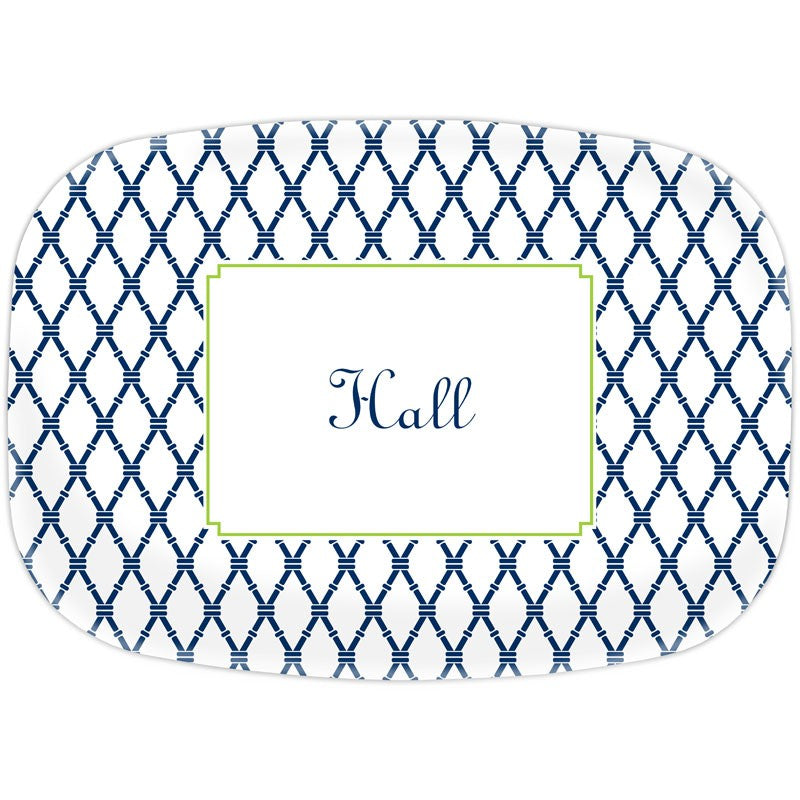 boatman geller bamboo navy & green platter