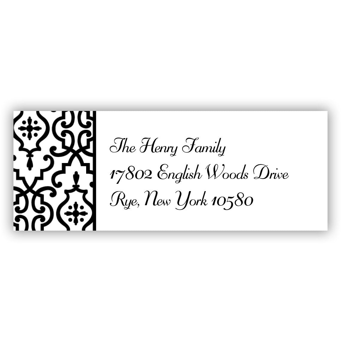 boatman geller wrought iron black address labels