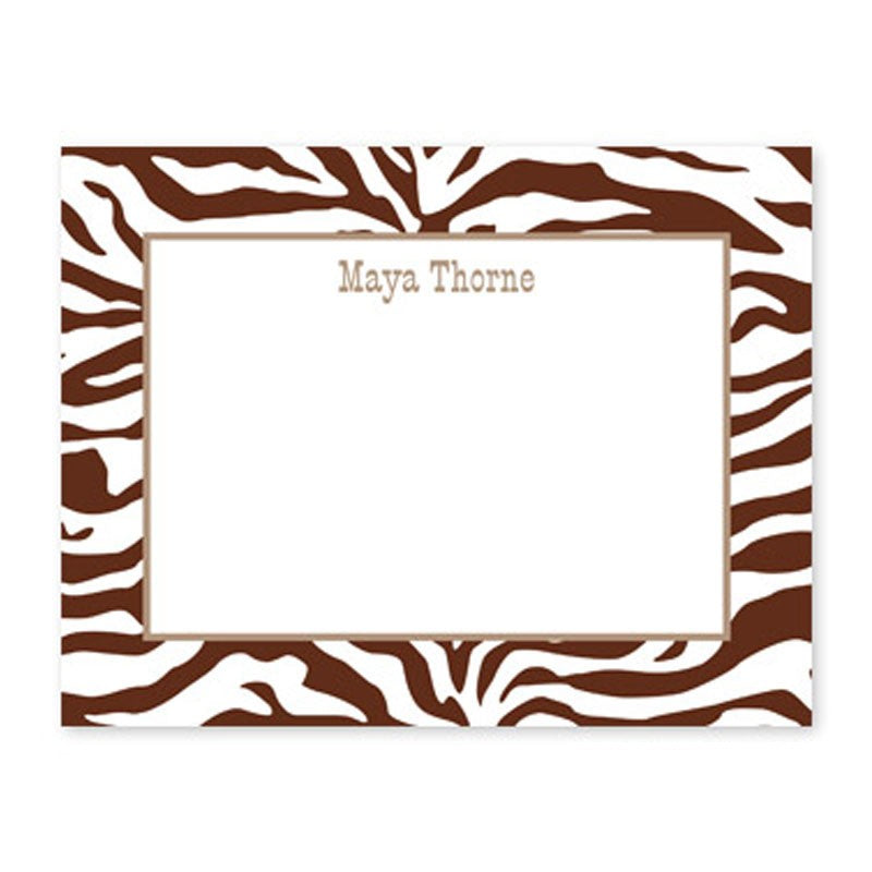 boatman geller zebra chocolate small flat notecards