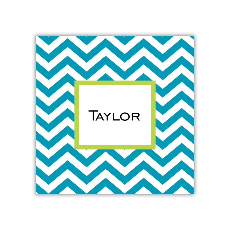 chevron turquoise square paper coaster set of 50
