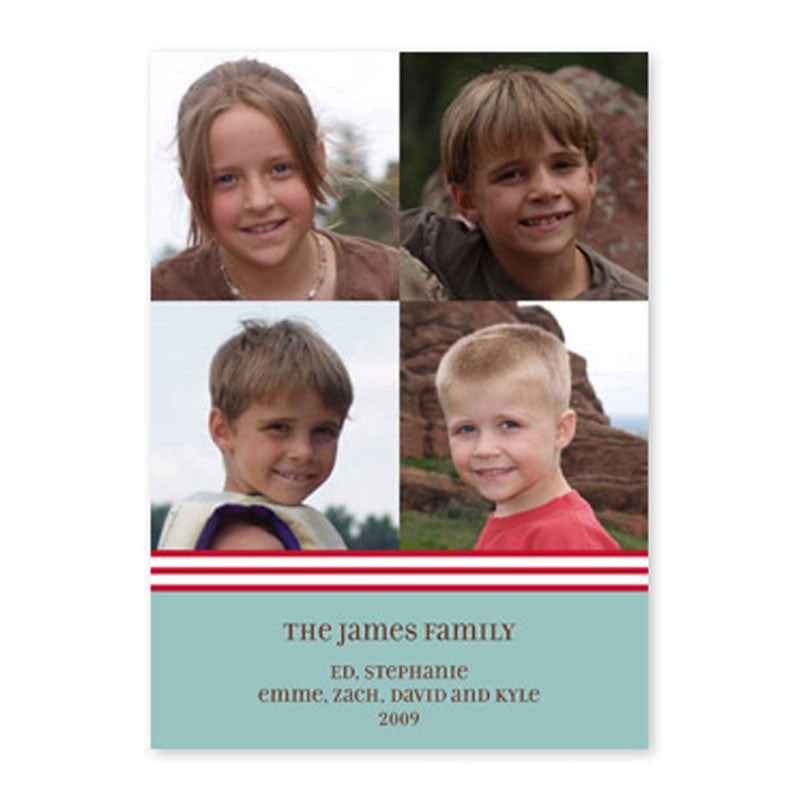 boatman geller ribbon stripe - cherry & slate photocard