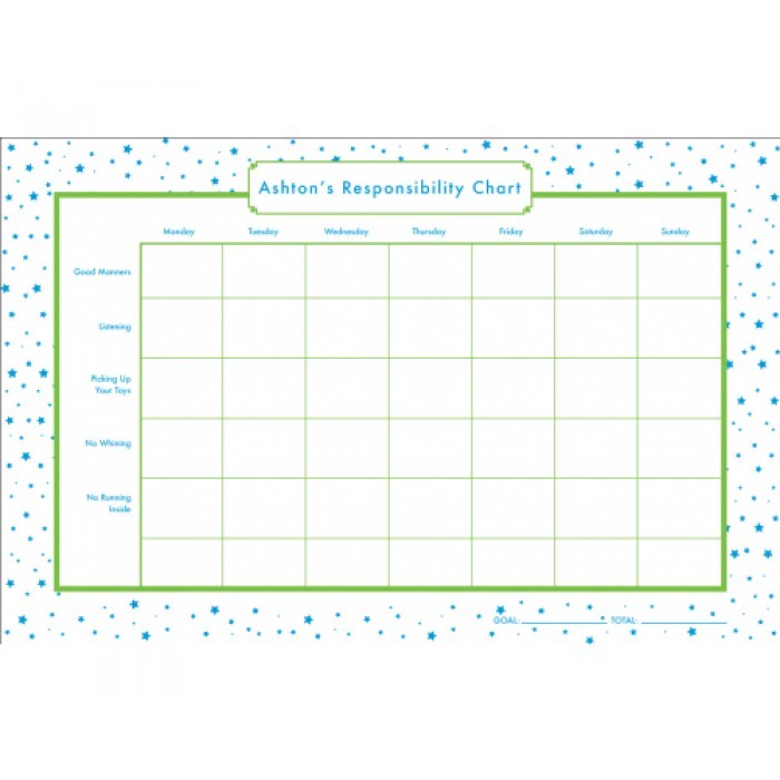 blue falling stars responsibility chart