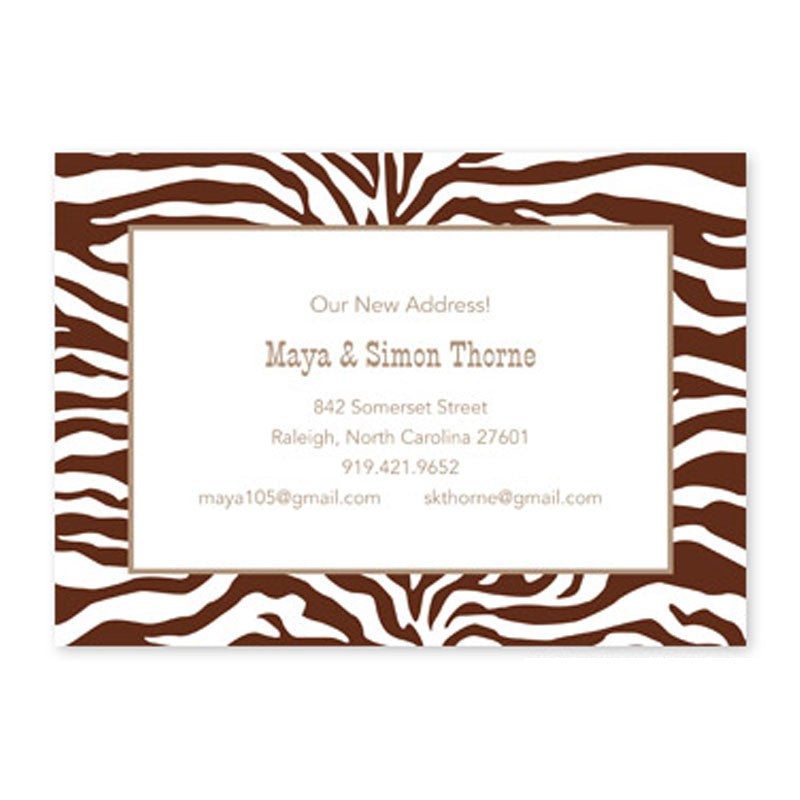boatman geller zebra chocolate flat notecards