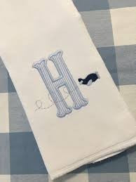 monogramed airplane bib