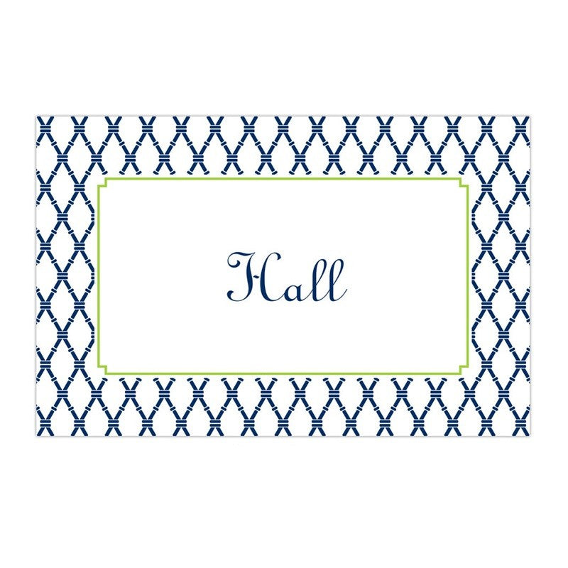 boatman geller bamboo navy & green disposable placemats
