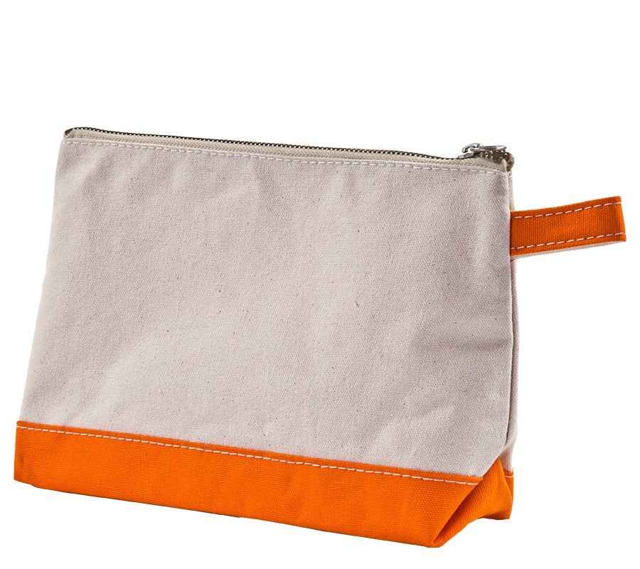 orange personalized makeup bag