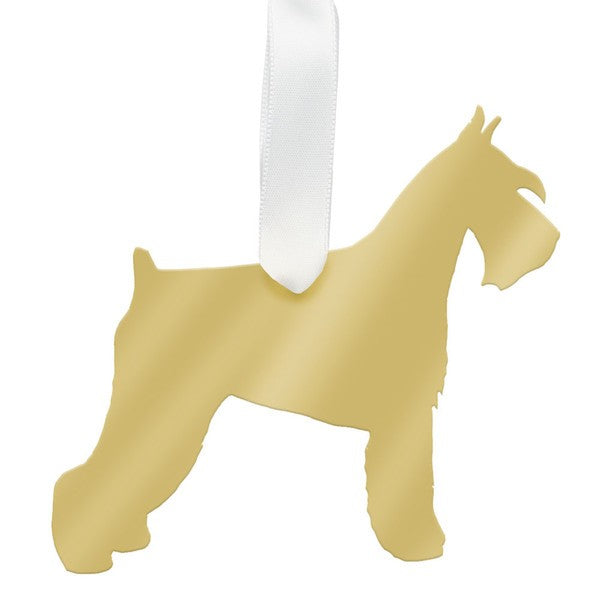 moon and lola miniature schnauzer christmas ornament - gold