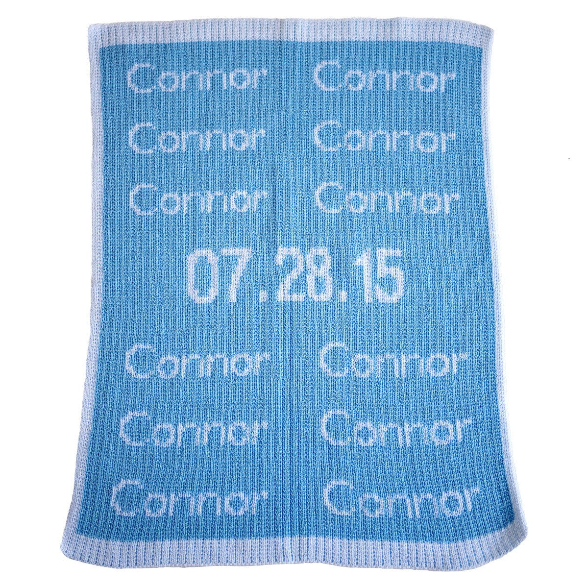 repeat name and date stroller blanket