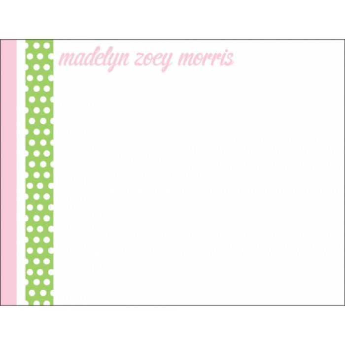 dancing dots pink baby stationery