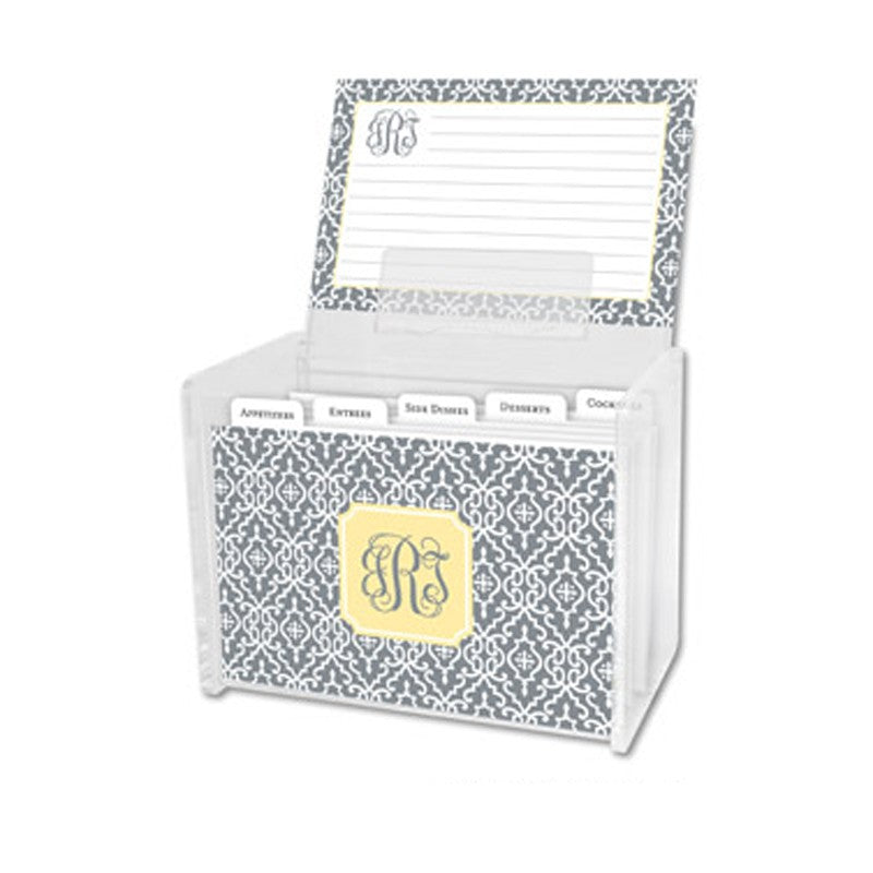 boatman geller wrought iron gray recipe box