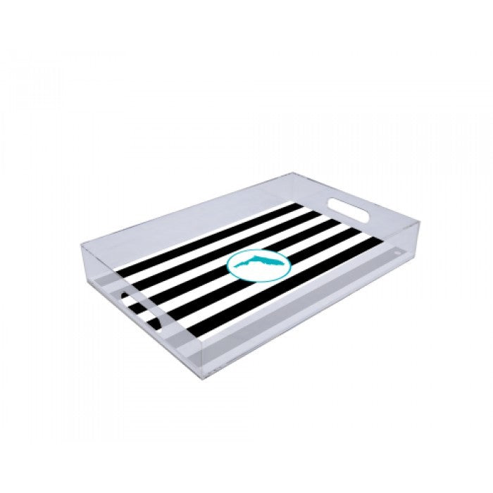 stripes florida lucite tray