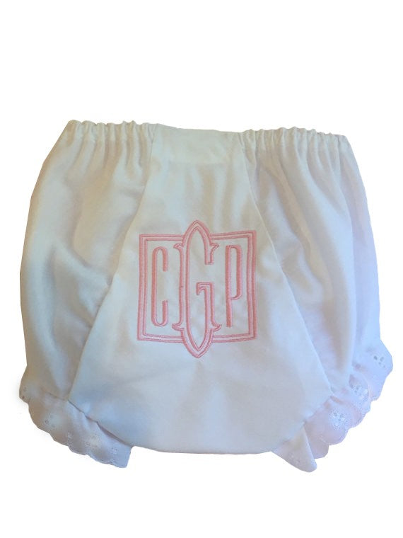 personalized heirloom square monogram diaper cover
