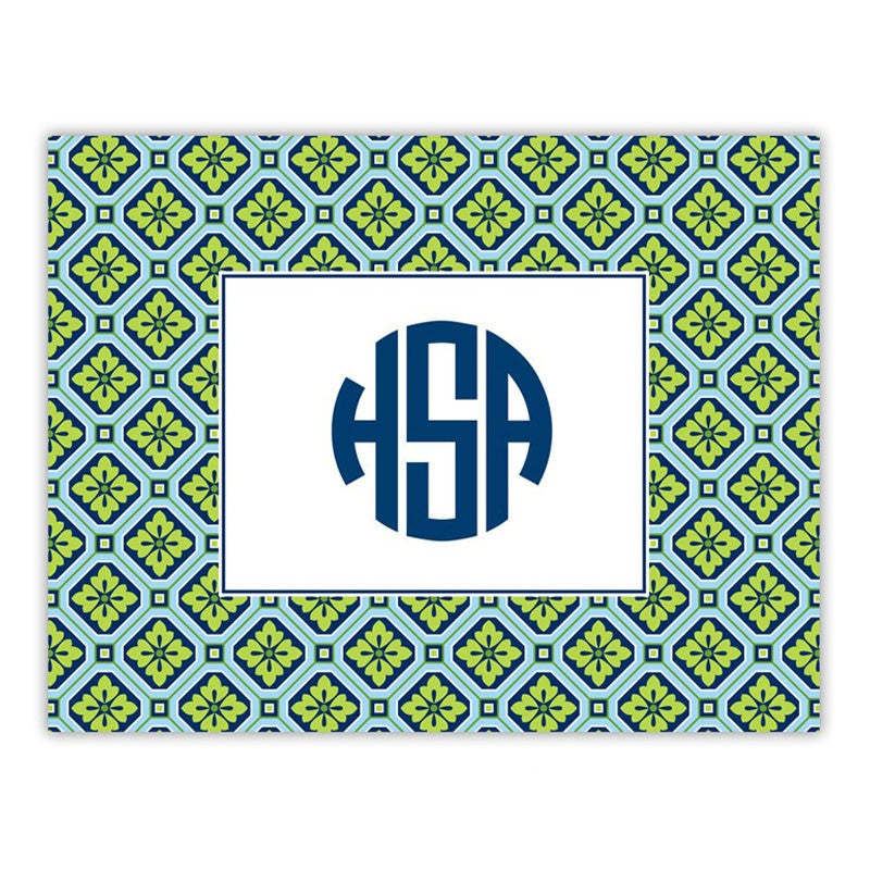 boatman geller geo pattern blue foldover notes