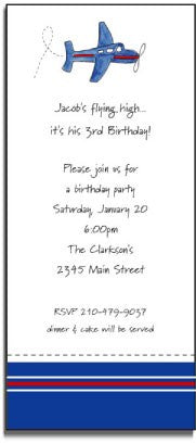 personalized invitations - airplane invitation