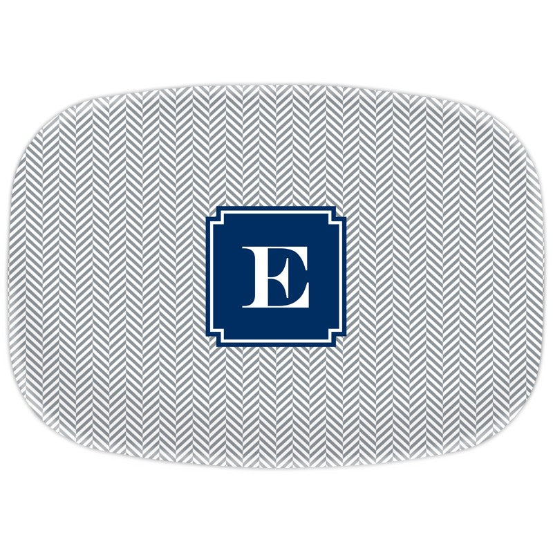 boatman geller herringbone gray platter