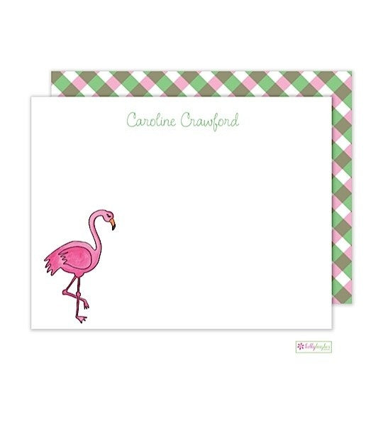 personalized - fancy flamingo flat notes
