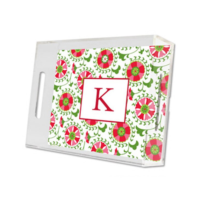suzani holiday lucite tray - small