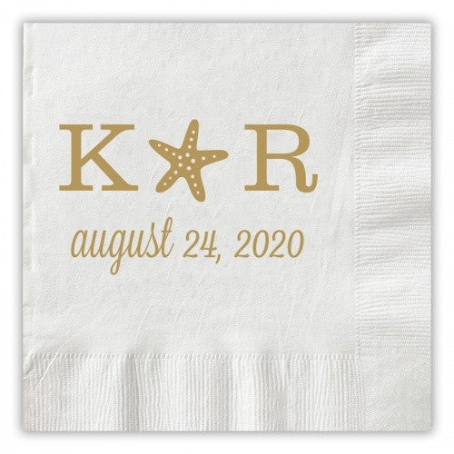 Starfish Initials Napkins