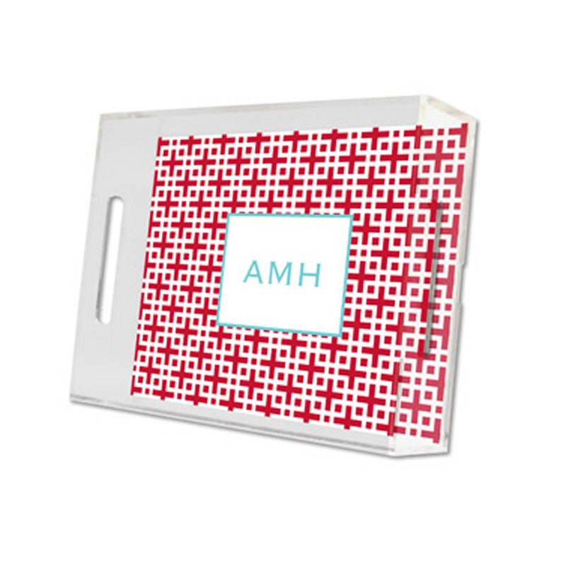 lattice cherry lucite tray - small