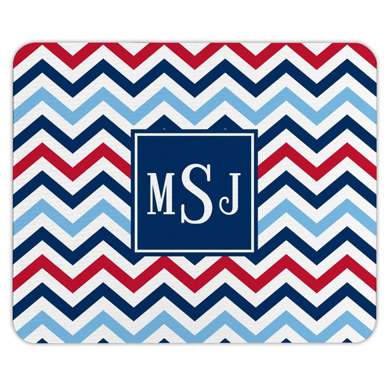 boatman geller chevron blue & red mouse pad